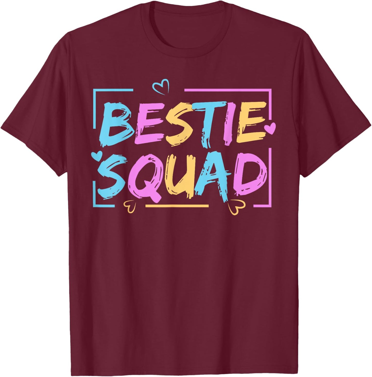 Best Friend Matching Squad Tie Dye Bestie BFF T-Shirt - T-Shirt | Maroon