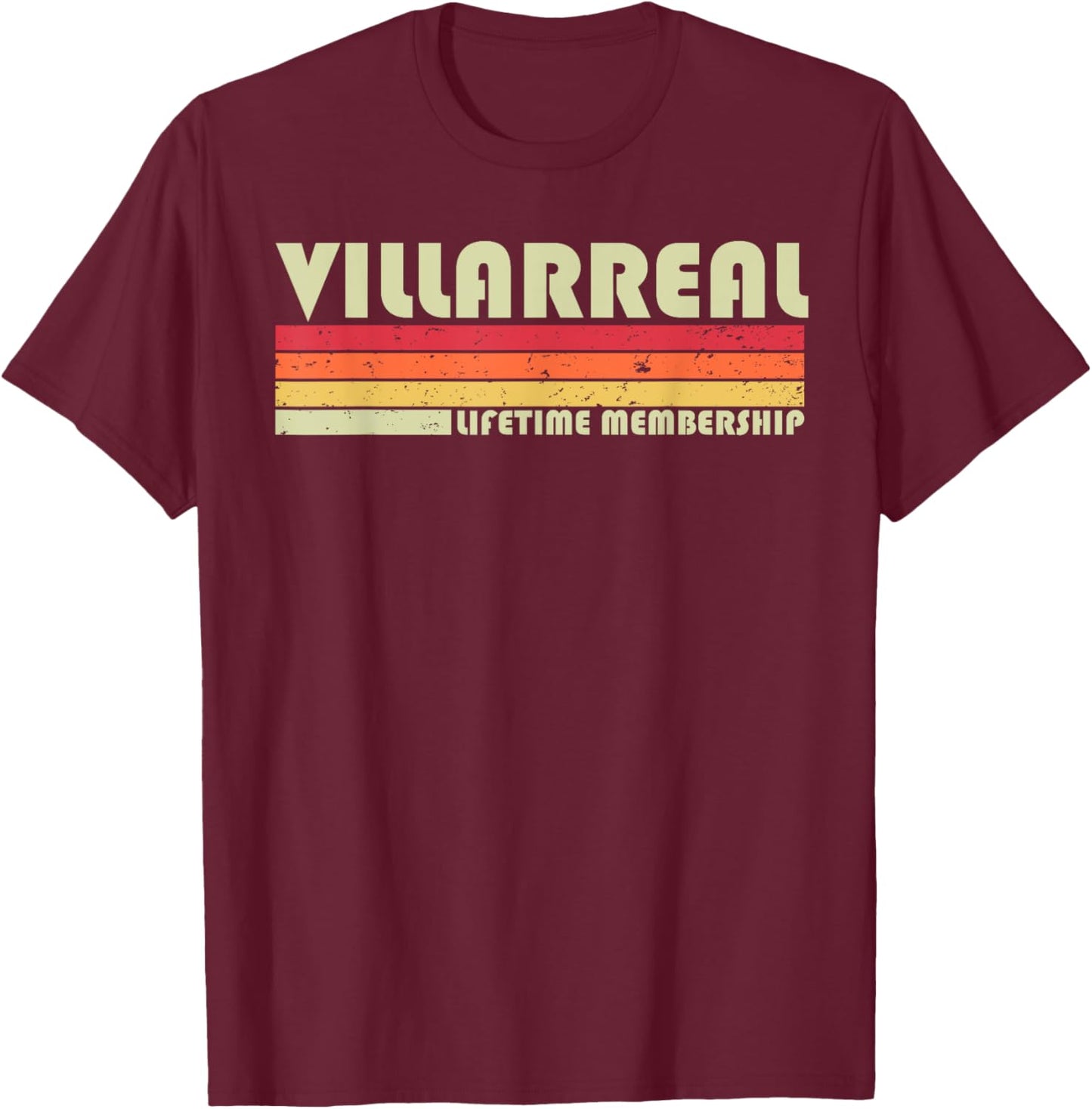 VILLARREAL Surname Funny Retro Vintage 90s Birthday Reunion T-Shirt - T-Shirt | Maroon