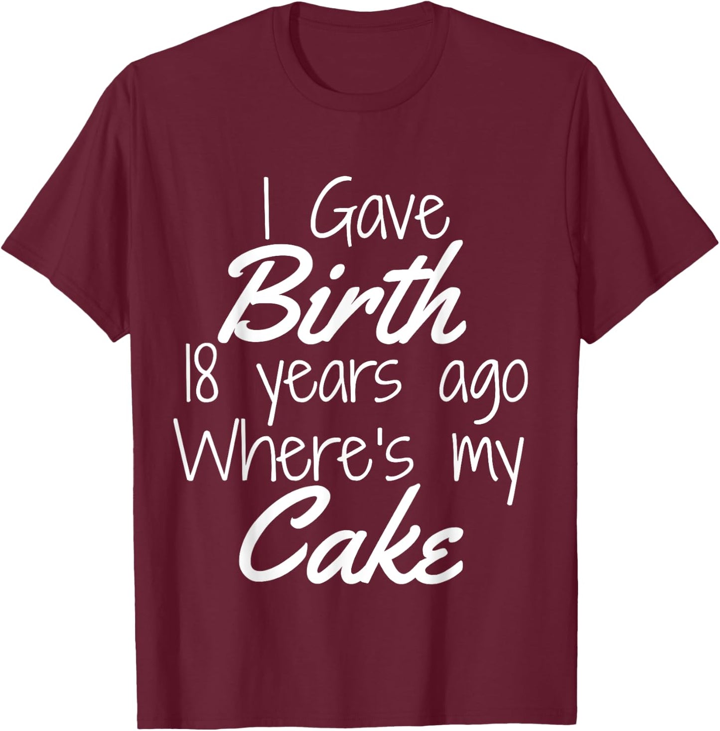 18th Birthday Shirt for Mom Son Daughter 18 Year Old T-Shirt - T-Shirt | Maroon