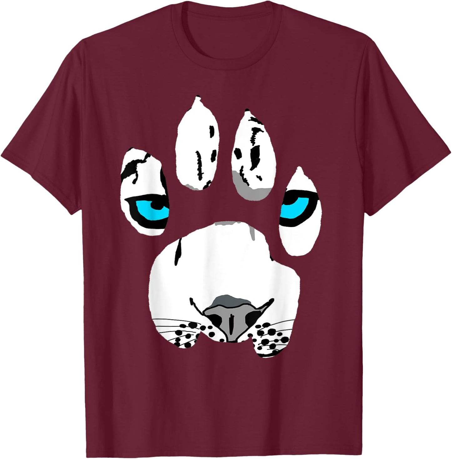 Snow Leopard Paw Claws Wildcat Feline Big Cat Tiger Women Kids T-Shirt - T-Shirt | Maroon