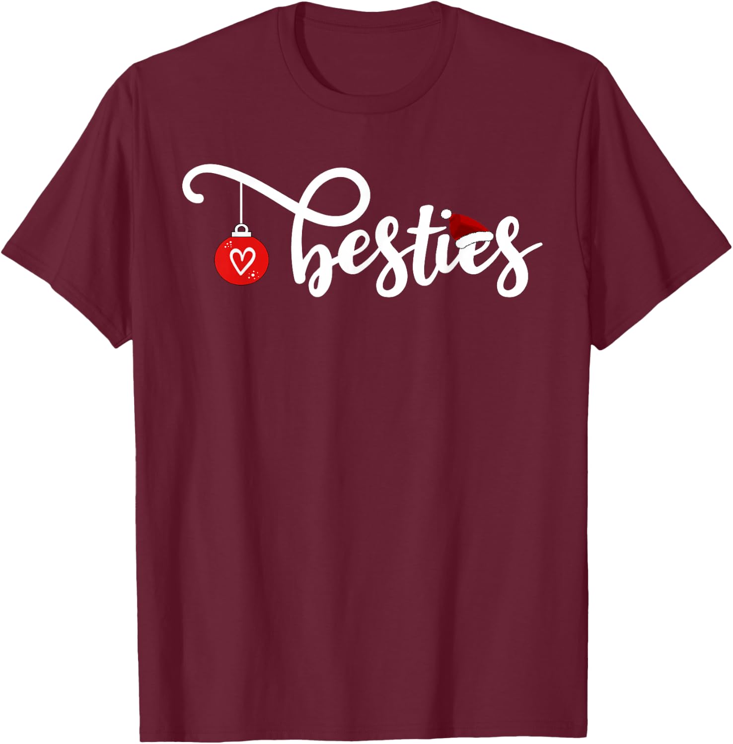 Besti Friend Christmas Cute Besties Christmas T-Shirt - T-Shirt | Maroon