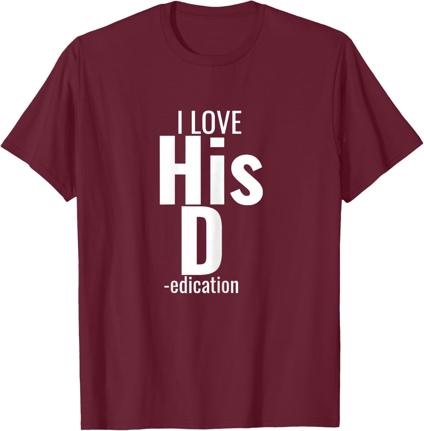 I Love His D- Love Her P- Funny Matching Couples T-Shirt - T-Shirt | Maroon