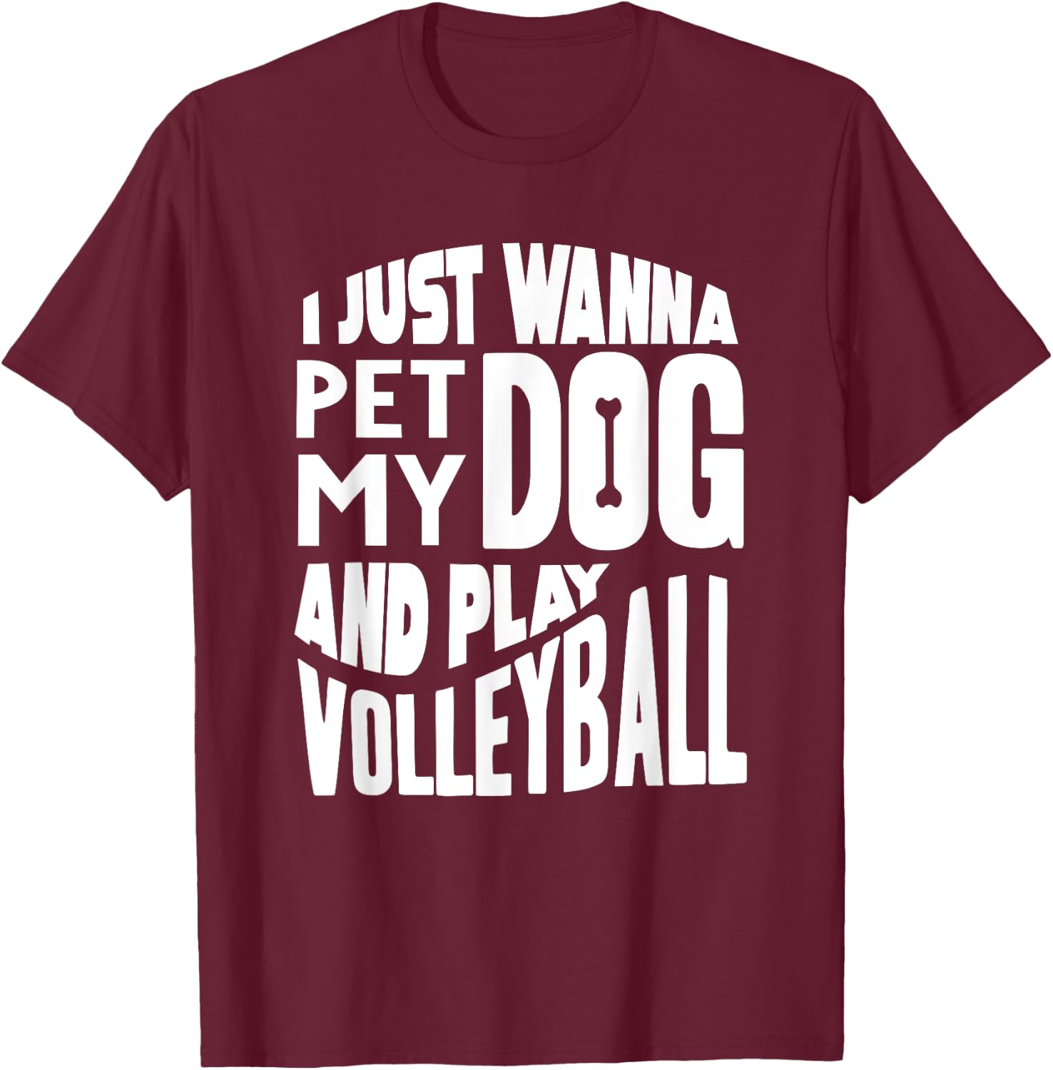 Volleyball Player Shirt Men Women Volleyball and Dog Lover T-Shirt - T-Shirt | Maroon