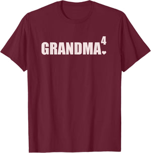 Grandma 4 Grandkids 4th Time Cubed Grandma Of Four T-Shirt - T-Shirt | Maroon