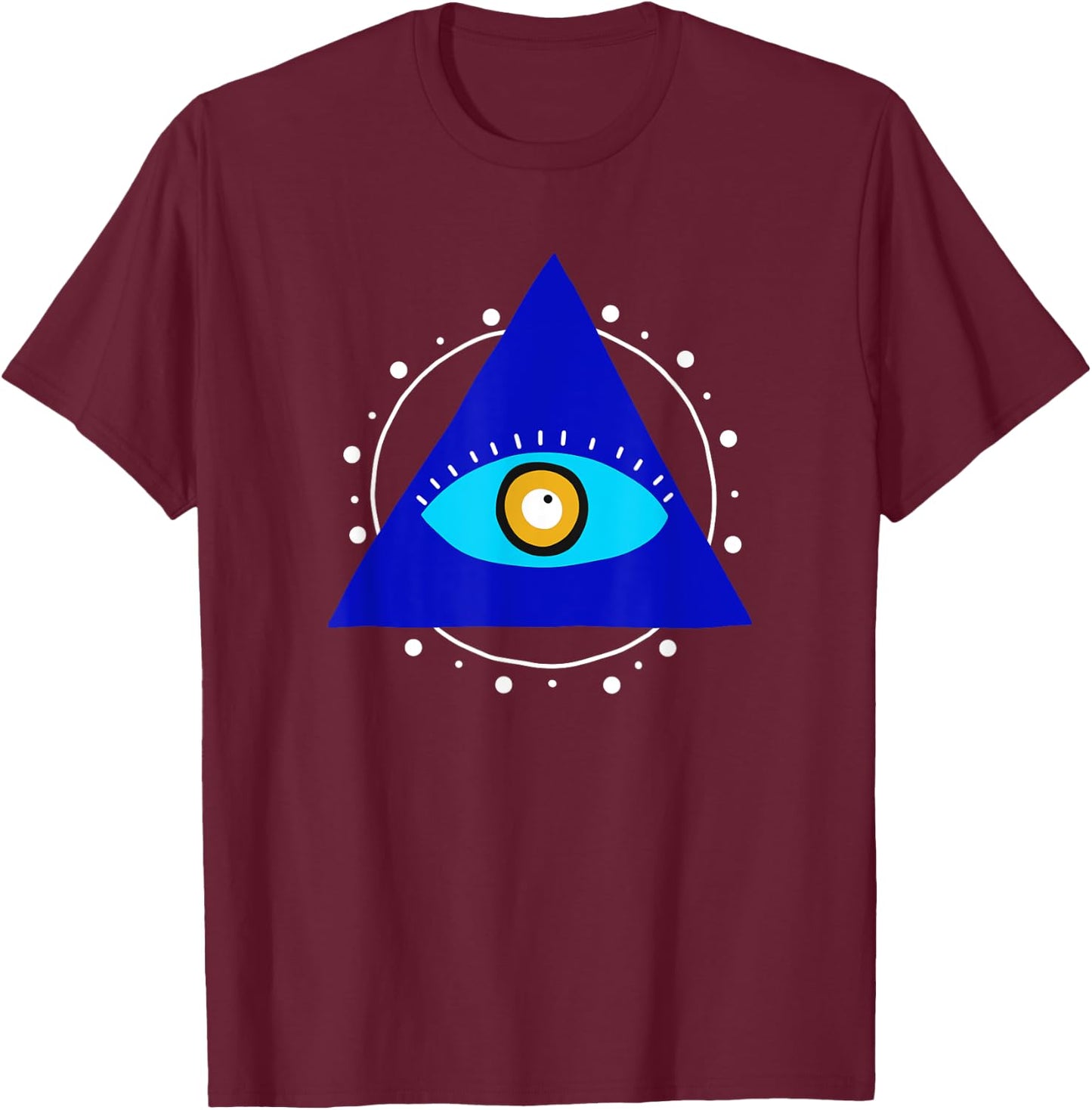 Evil Eye Curse Protection Seeing Eye Nazar Mati Evil Eye T-Shirt - T-Shirt | Maroon