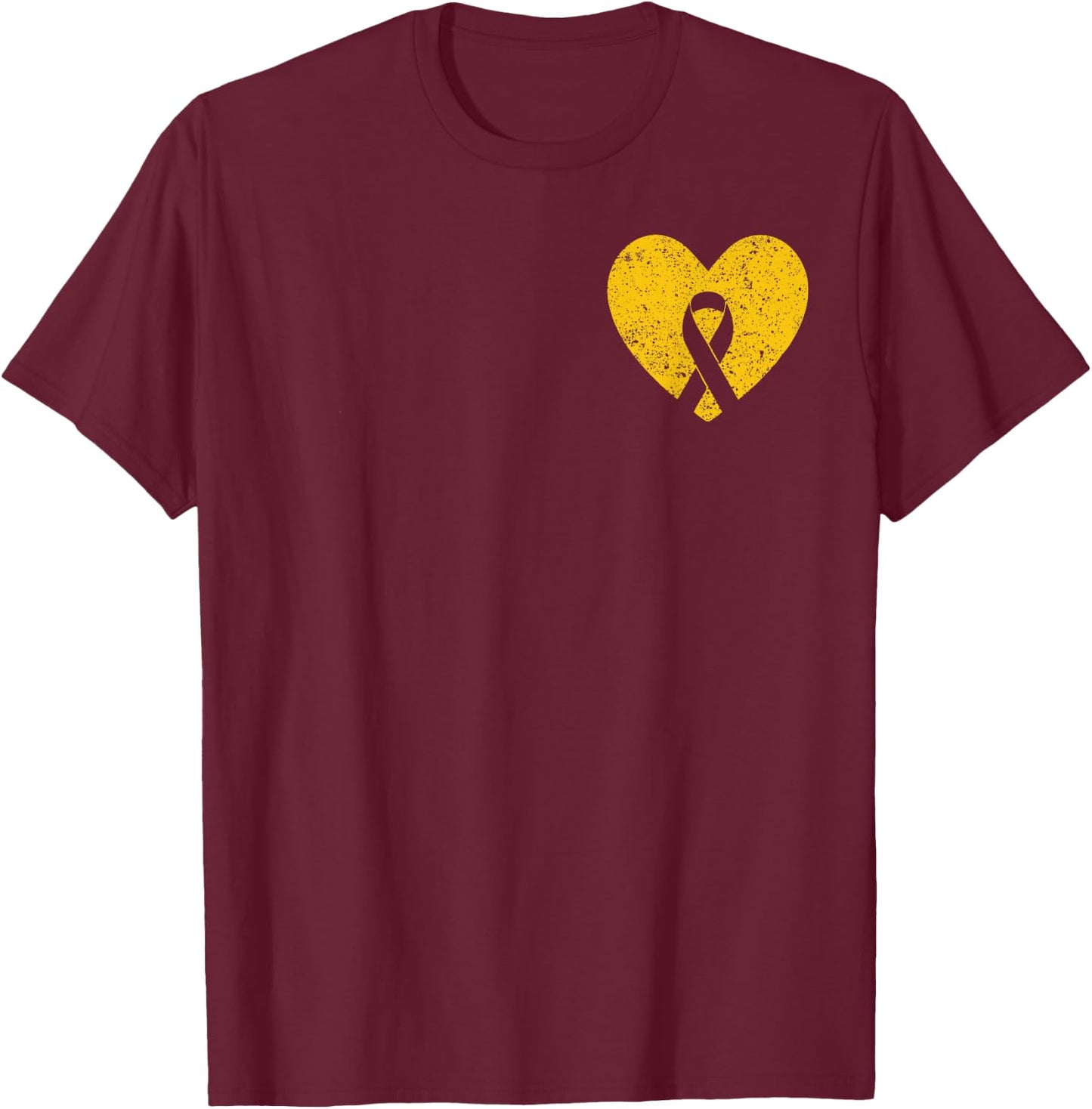 In September We Wear Gold Childhood Cancer Awareness Ribbon T-Shirt - T-Shirt | Maroon