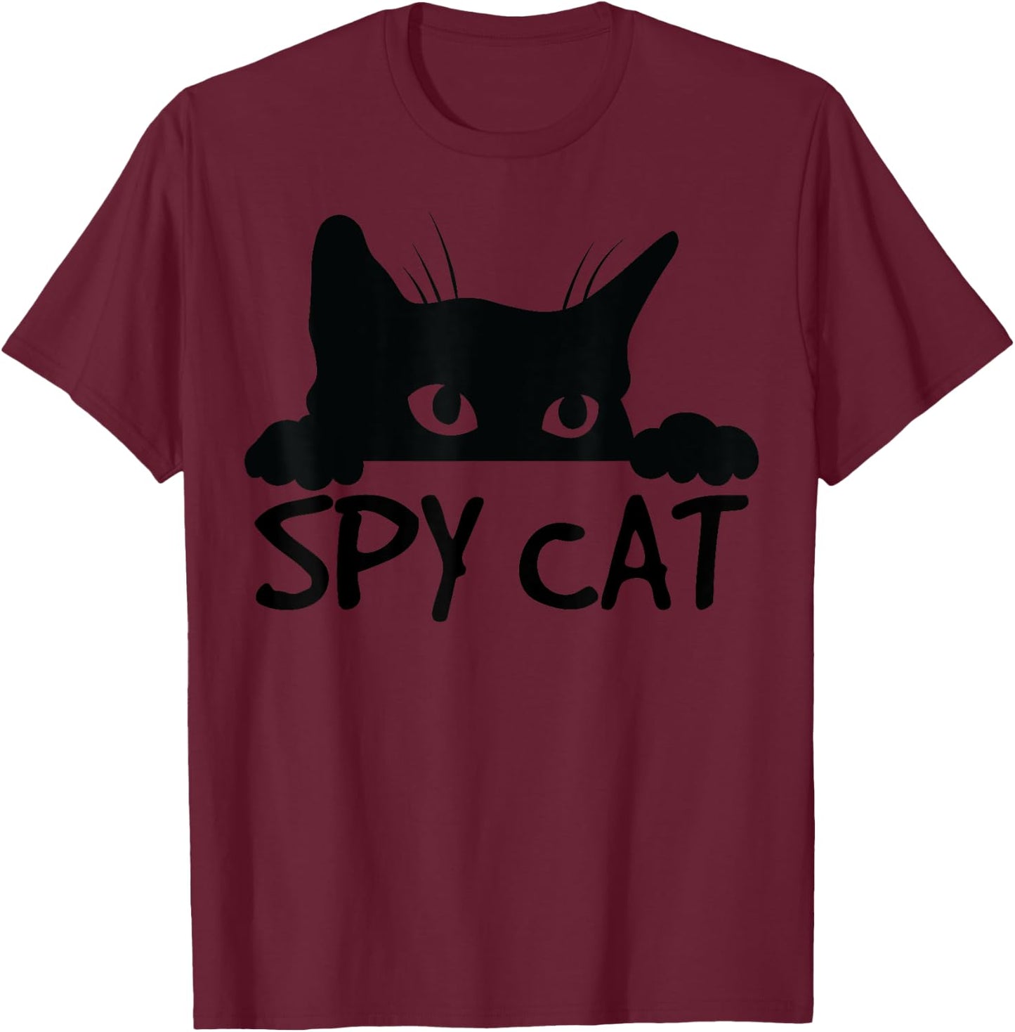 Spy Cat Cute Cat Lover Cat Mom Cat Lady Funny Cat T-Shirt - T-Shirt | Maroon