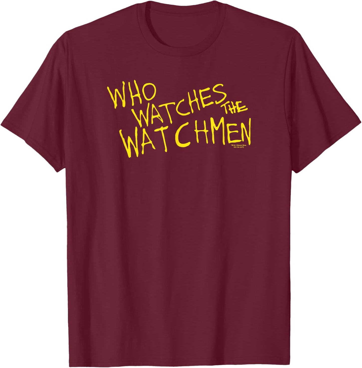 DC Comics Watchmen Who Watches Adult , Black, Small T-Shirt - T-Shirt | Maroon