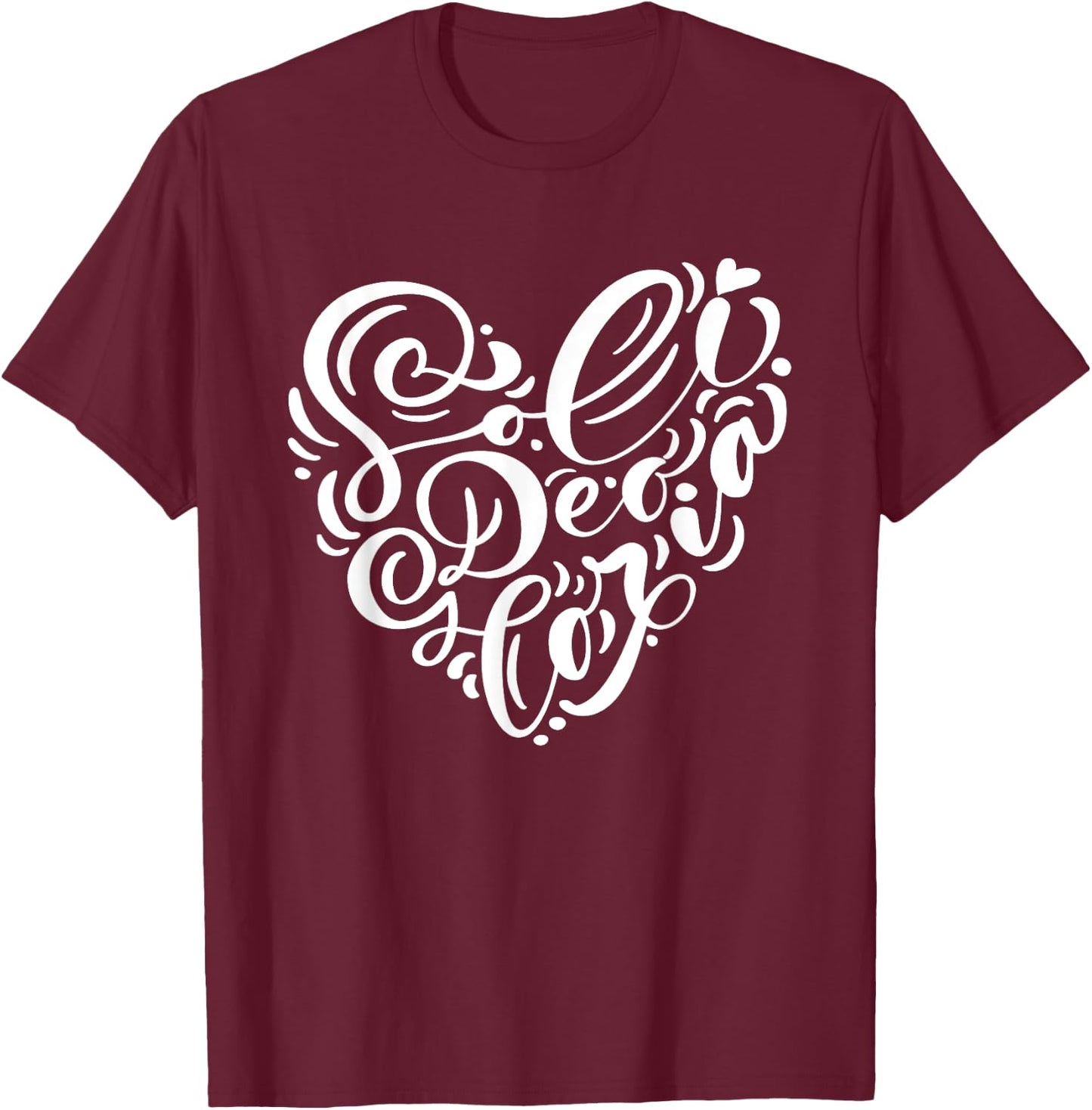 Soli Deo Gloria | Glory to God Alone | Feminine Christian T-Shirt - T-Shirt | Maroon