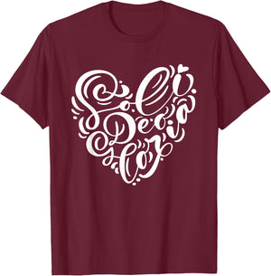 Soli Deo Gloria | Glory to God Alone | Feminine Christian T-Shirt - T-Shirt | Maroon