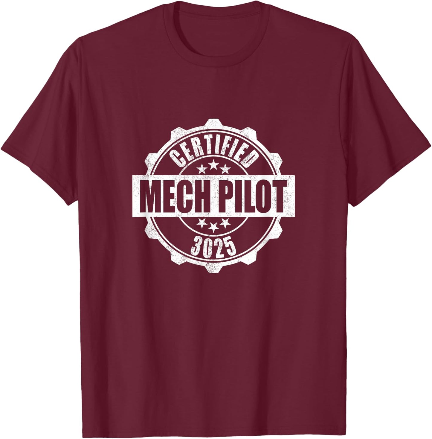 Certified Mech Pilot T-Shirt - T-Shirt | Maroon