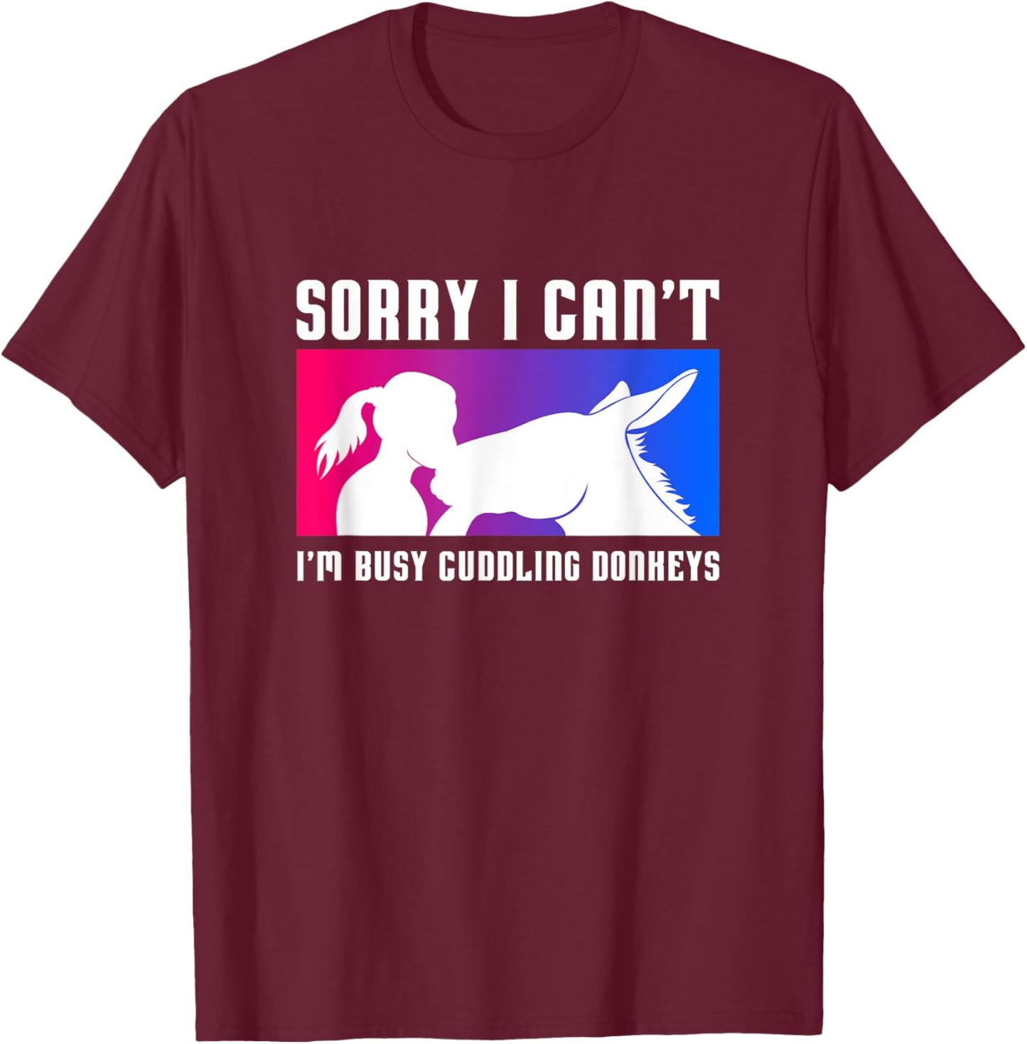 Cuddling Donkeys Ironic Baby Donkey T-Shirt - T-Shirt | Maroon