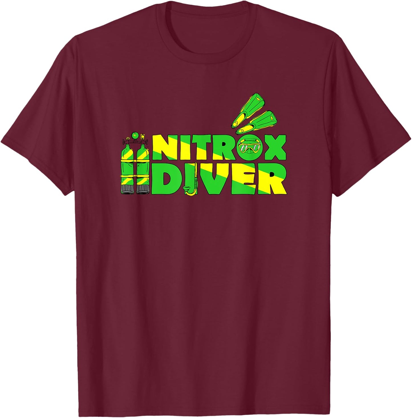 Nitrox Diver Shirt - Scuba Diving Shirt Gifts T-Shirt - T-Shirt | Maroon