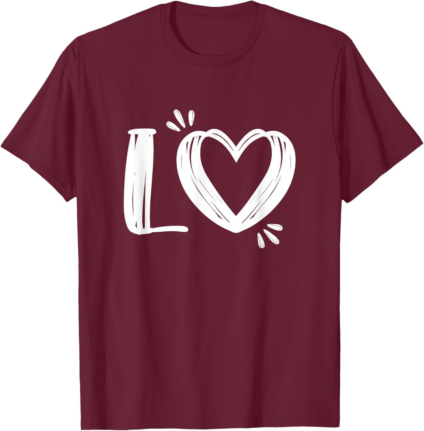 Valentines Couples Shirt & Her Matching Love T-Shirt - T-Shirt | Maroon
