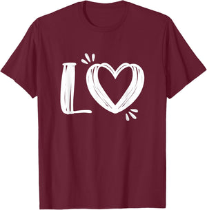 Valentines Couples Shirt & Her Matching Love T-Shirt - T-Shirt | Maroon