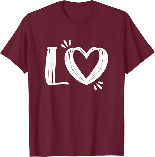 Valentines Couples Shirt & Her Matching Love T-Shirt - T-Shirt | Maroon