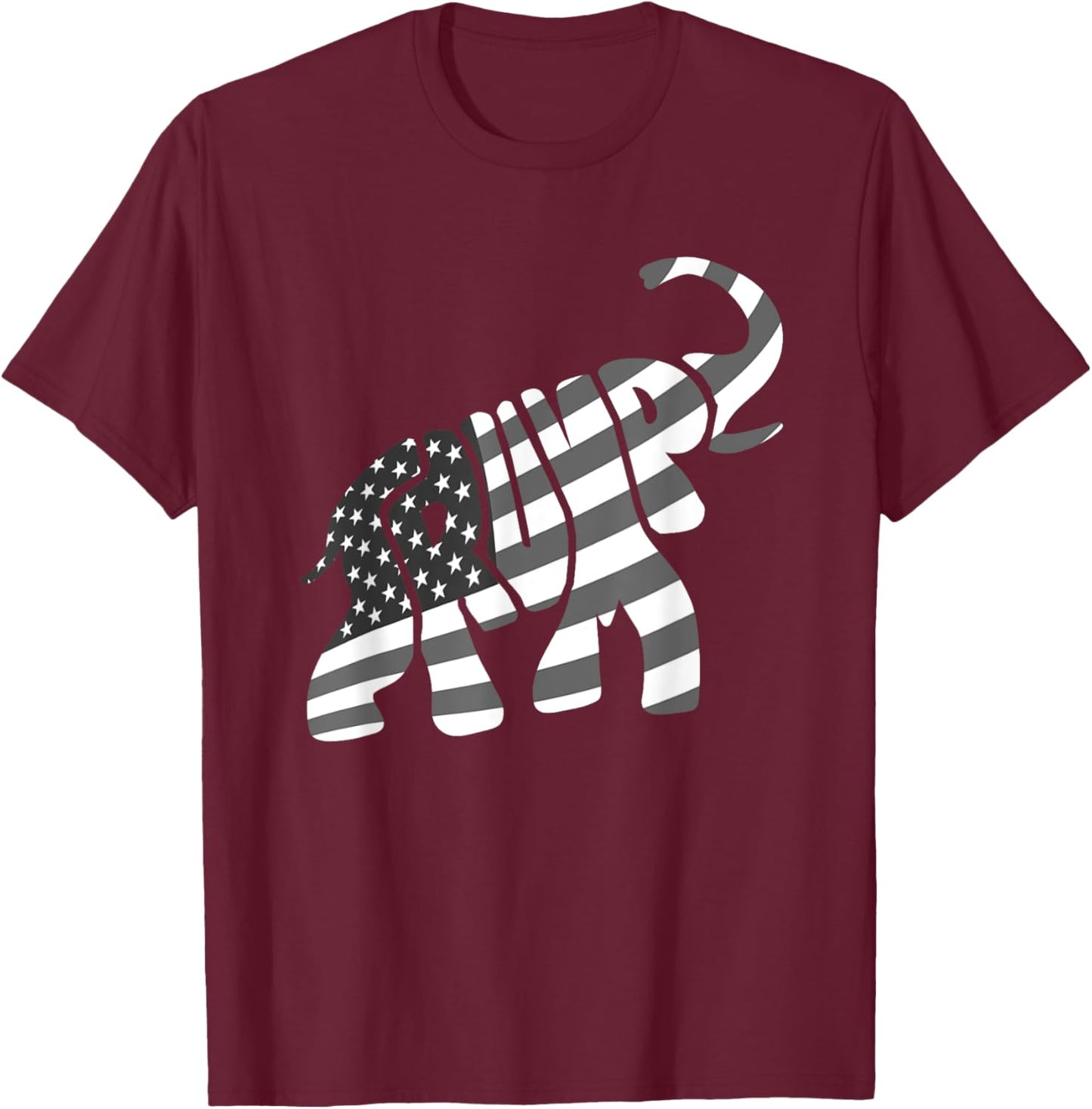 Cute Trump Gift | Proud American Flag Elephant Women T-Shirt - T-Shirt | Maroon