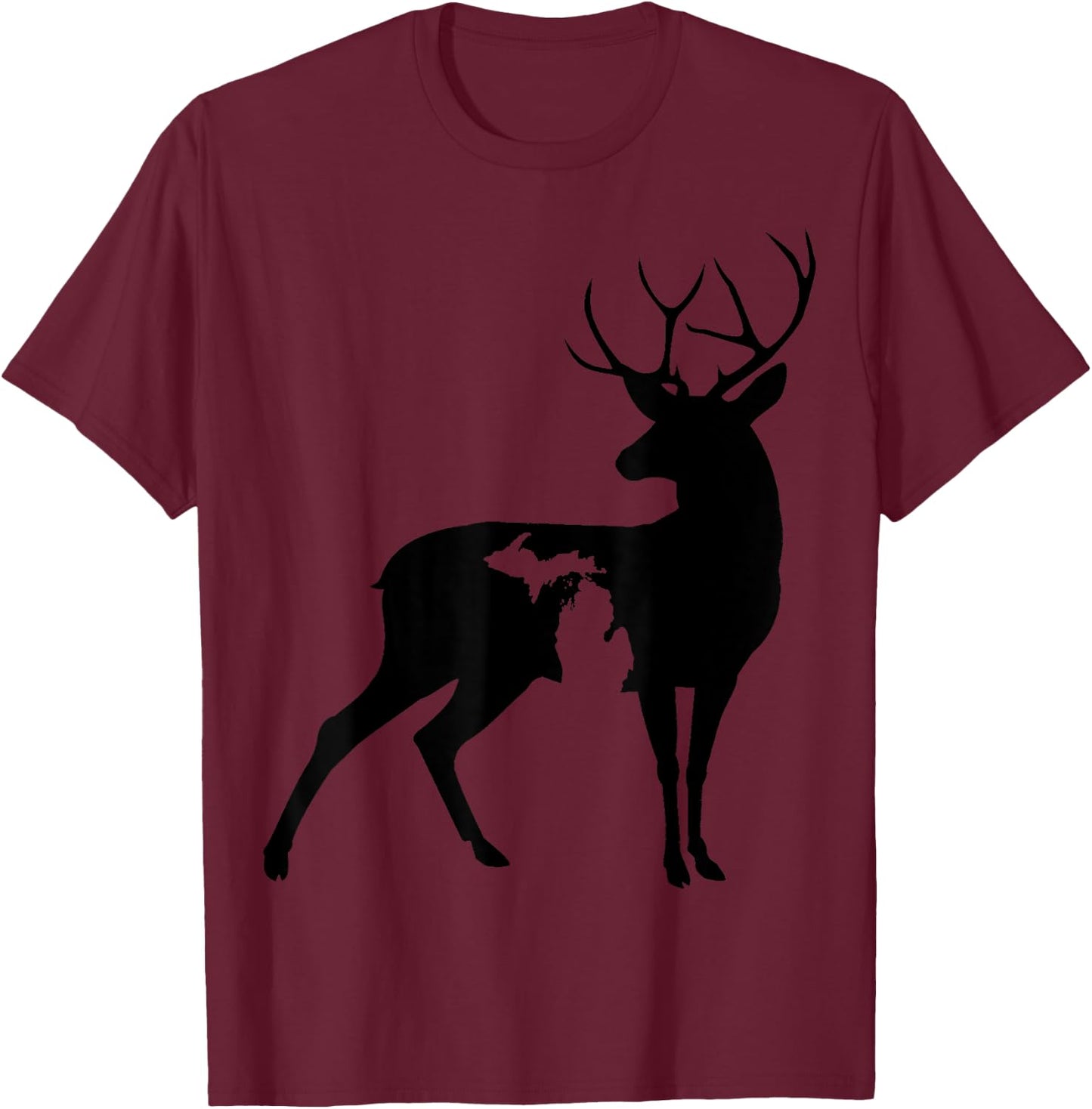 Michigan Deer Hunter Great Lakes Pure Michigan Outdoors T-Shirt - T-Shirt | Maroon