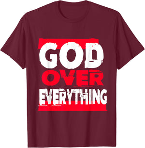 God over everything religion jesus shirt T-Shirt - T-Shirt | Maroon