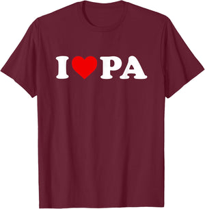 I Love PA Heart Pennsylvania T-Shirt - T-Shirt | Maroon