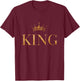 King Gold Crown Minimalist Halloween Costume Matching T-Shirt - T-Shirt | Maroon