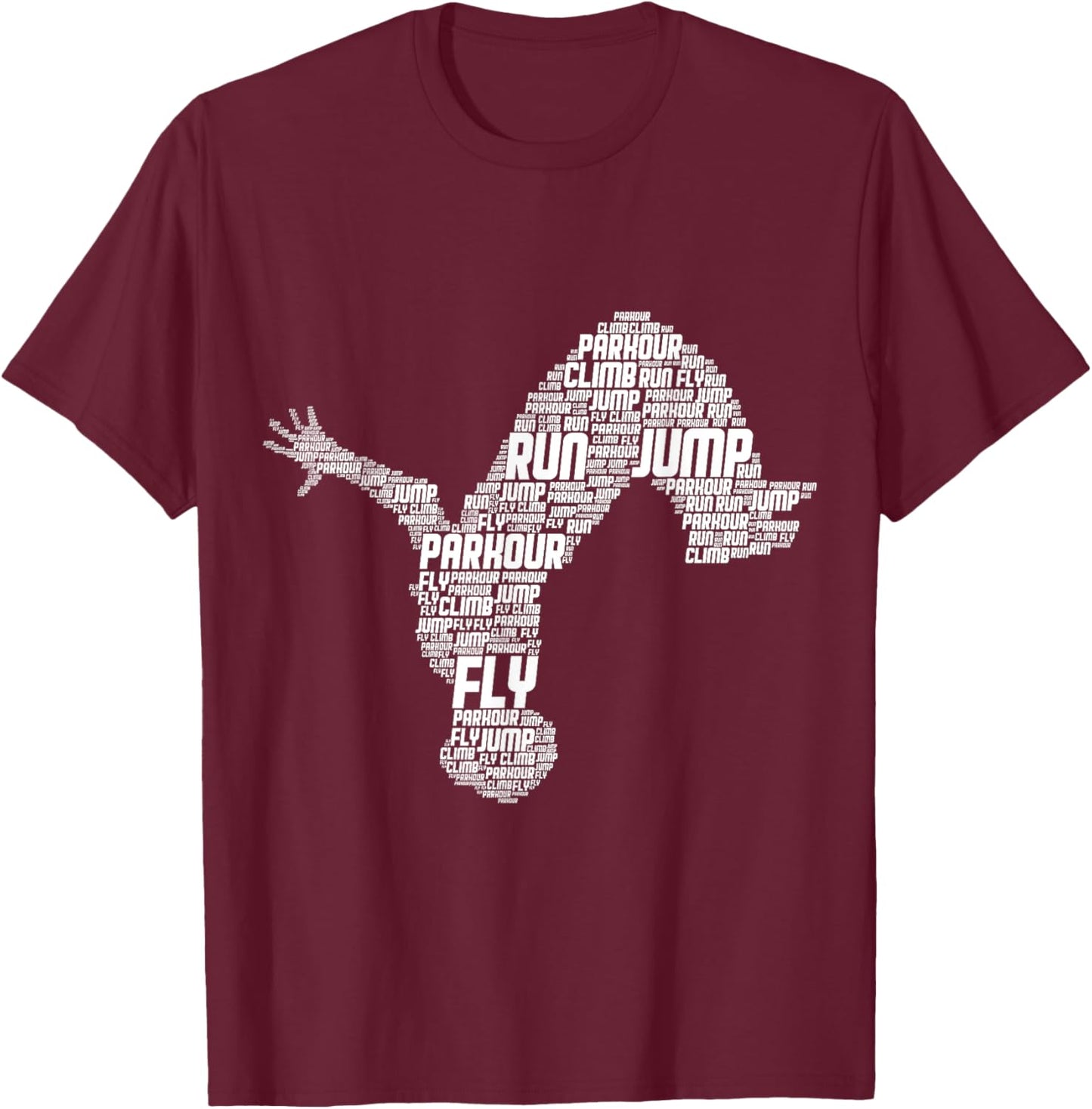 Parkour Freerunner Freerunning Traceur Men Kids Boys T-Shirt - T-Shirt | Maroon