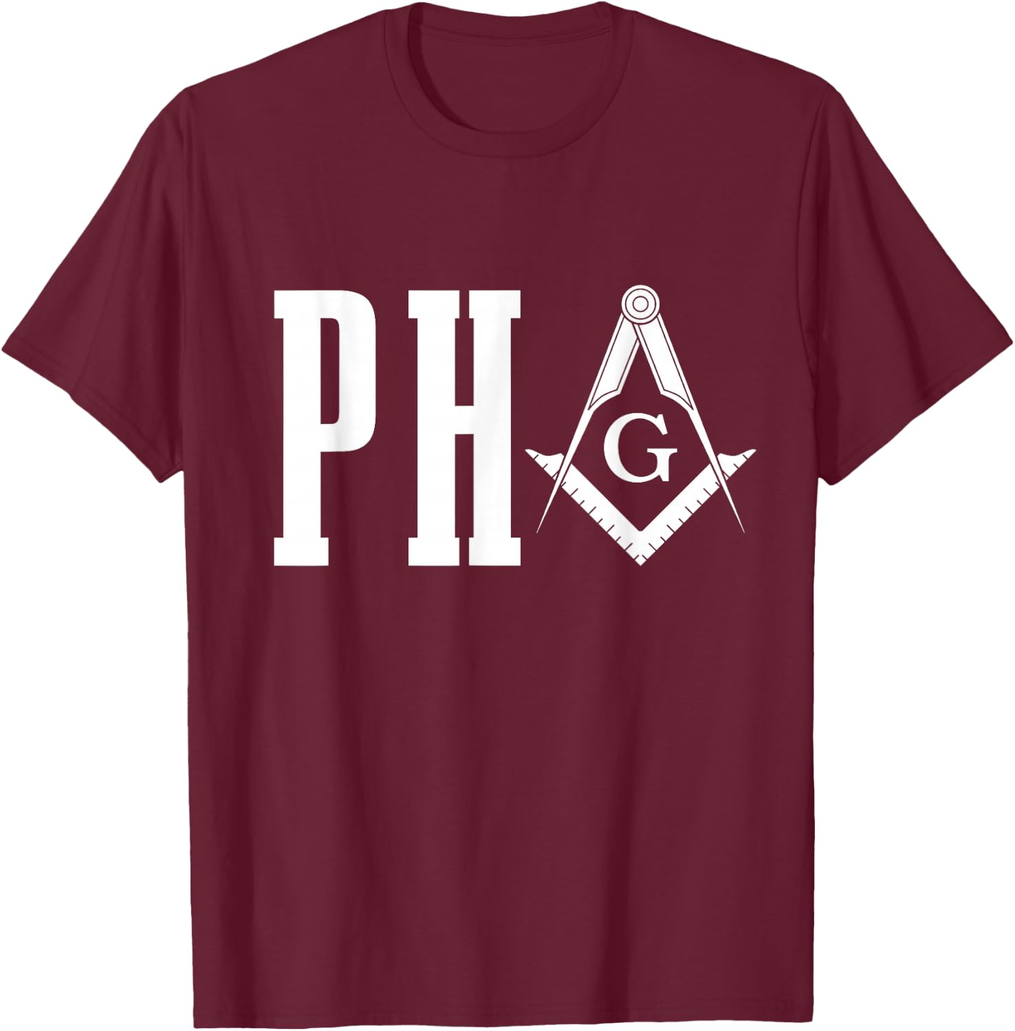 PHA Prince Hall Mason Mason Square & Compass T-Shirt - T-Shirt | Maroon