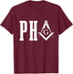 PHA Prince Hall Mason Mason Square & Compass T-Shirt - T-Shirt | Maroon