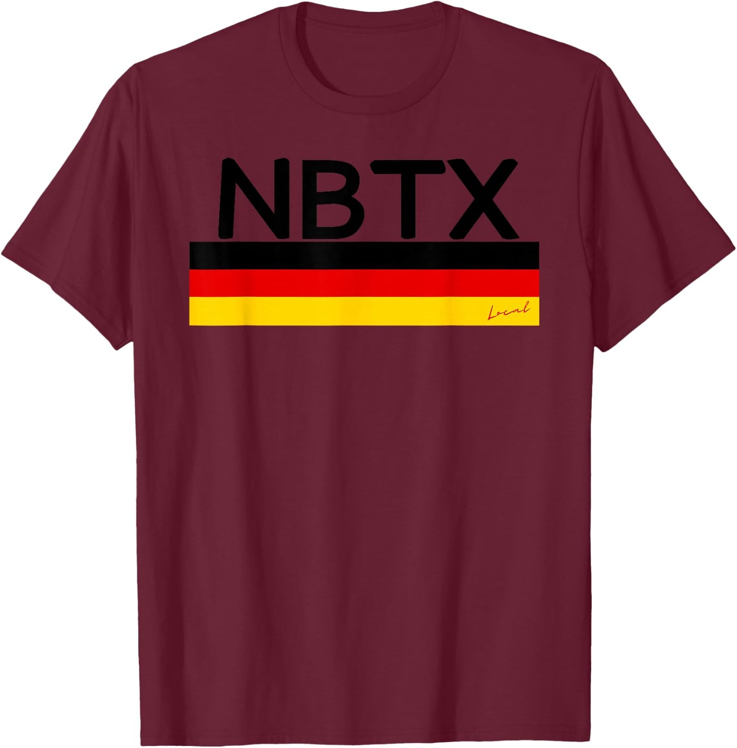 NBTX New Braunfels Texas Local T-Shirt - T-Shirt | Maroon