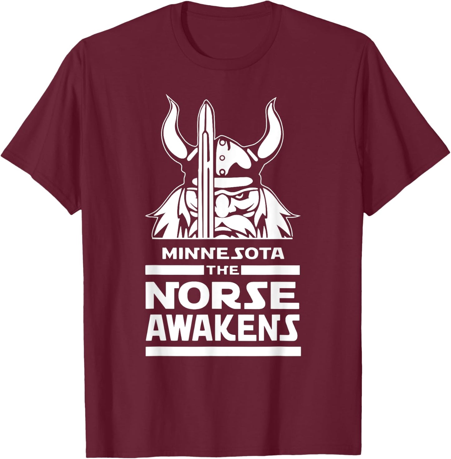 Tout Wear Minnesota: Minnesota Norse Viking - Black, Small - -Adults, Kids - Short Sleeve - - Classic Fit - Polyester 100% - Scandinavian Culture T-Shirt - T-Shirt | Maroon