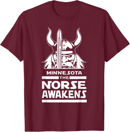 Tout Wear Minnesota: Minnesota Norse Viking - Black, Small - -Adults, Kids - Short Sleeve - - Classic Fit - Polyester 100% - Scandinavian Culture T-Shirt - T-Shirt | Maroon