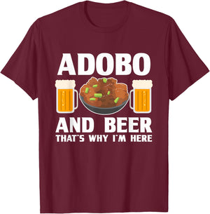 Adobo and Beer Filipino Pride Chicken Philippines Pinoy T-Shirt - T-Shirt | Maroon