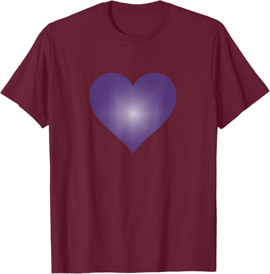 I Love You Purple Heart Valentine's Day Emoticon T Shirt T-Shirt - T-Shirt | Maroon