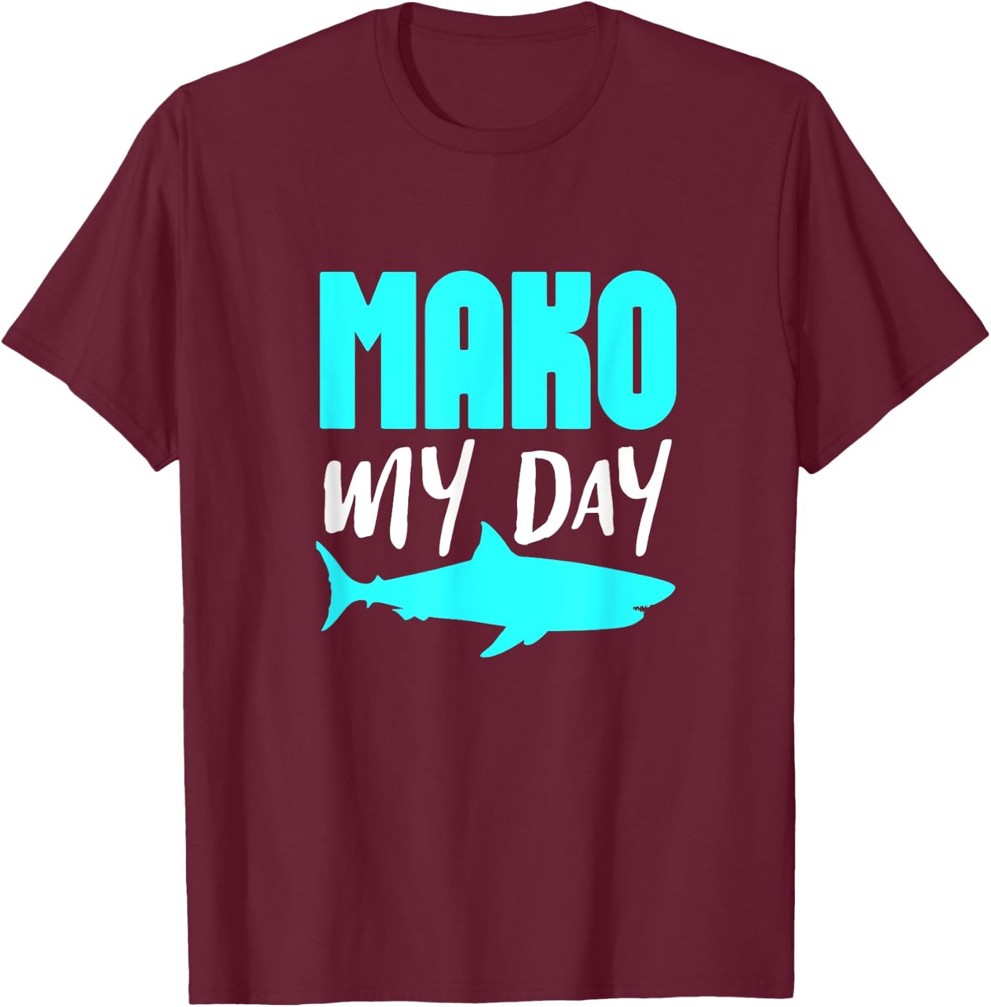 Mako Shark Ocean Marine Biologist Shark Lover T-Shirt - T-Shirt | Maroon
