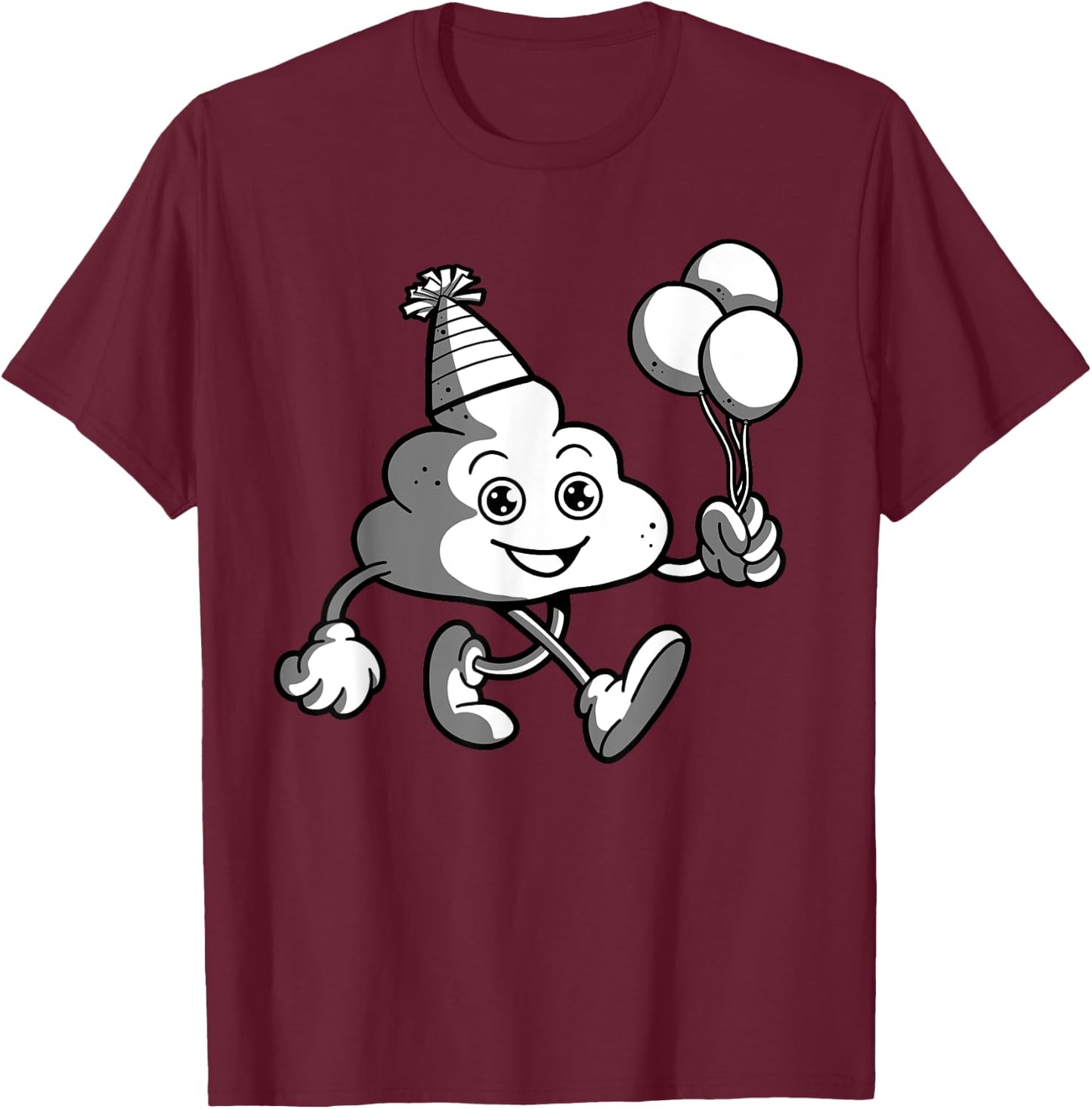 Hilarious Birthday Poop Toilet Stool Sink Or Float Balloon T-Shirt - T-Shirt | Maroon