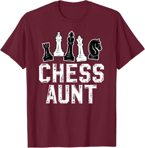 Chess Aunt of A Chess Player Aunt Chess Auntie T-Shirt - T-Shirt | Maroon