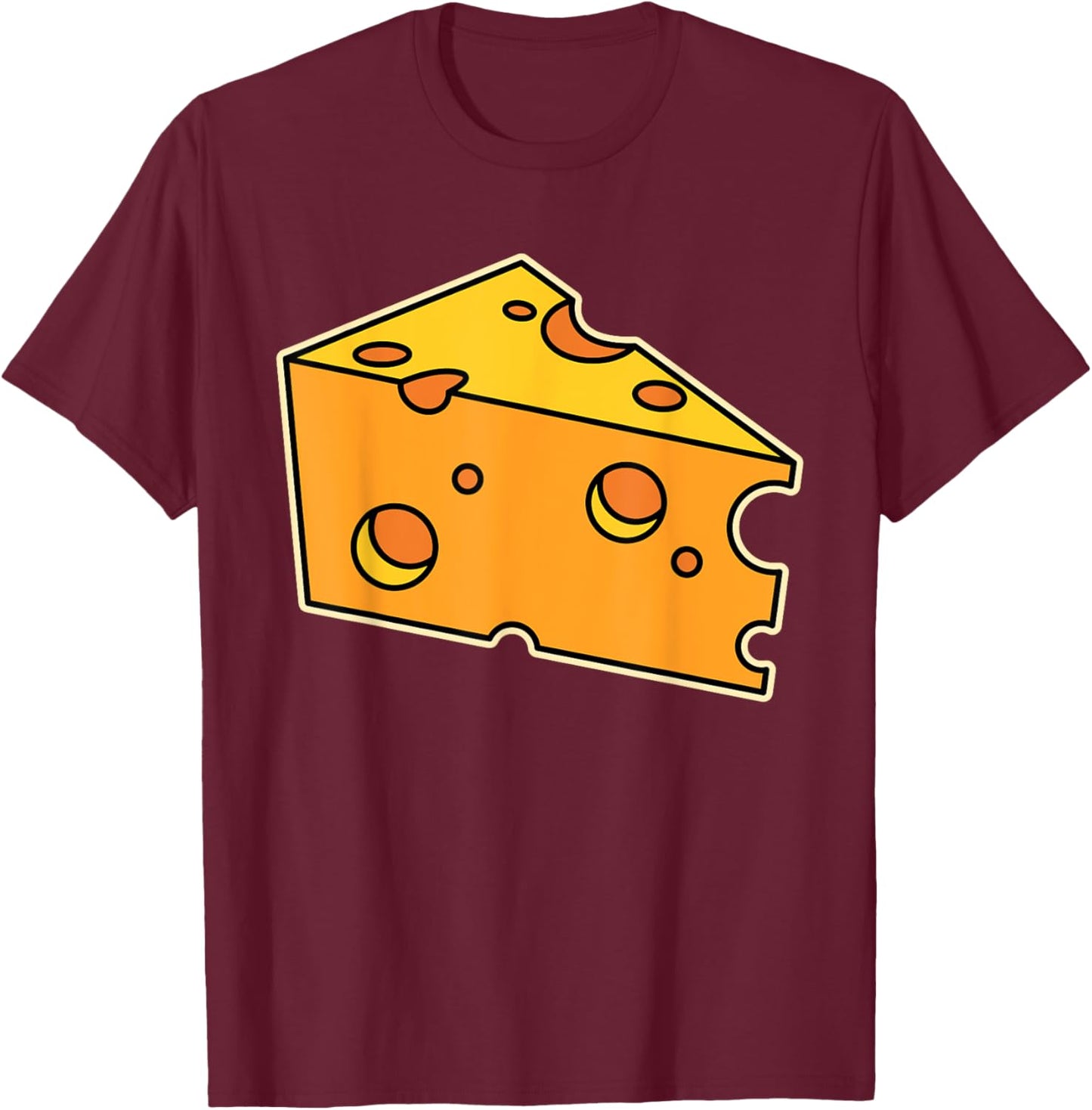 Funny Big Sliced Swiss Cheese Lover Gift Women Kids T-Shirt - T-Shirt | Maroon