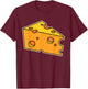 Funny Big Sliced Swiss Cheese Lover Gift Women Kids T-Shirt - T-Shirt | Maroon