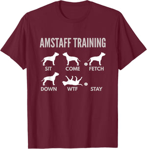 American Staffordshire Terrier Shirt - AmStaff Training T-Shirt - T-Shirt | Maroon