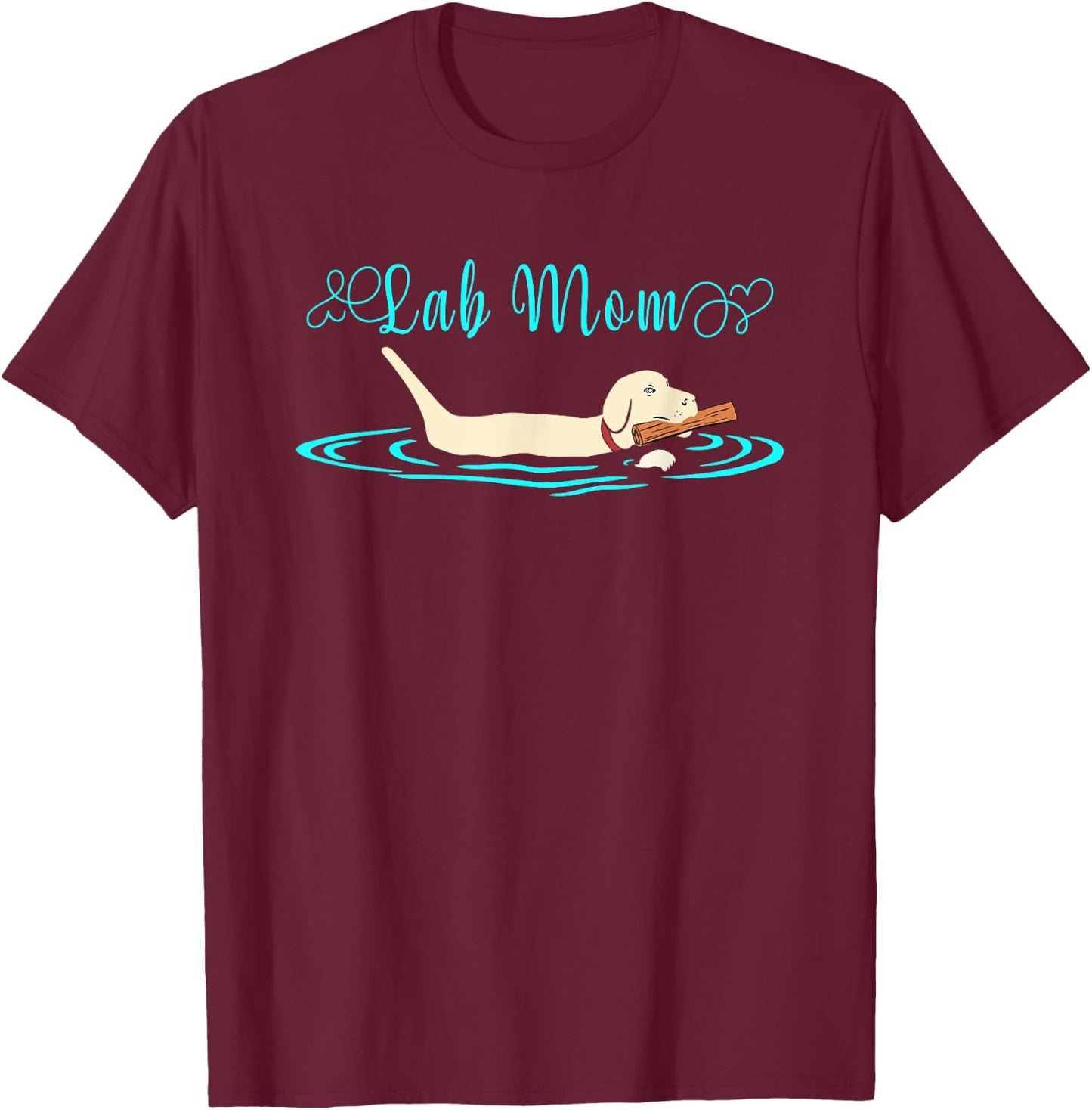 Lab Mom Yellow Labrador Retriever - Lab Dog Lover Men Women Girls Kids T-Shirt - T-Shirt | Maroon