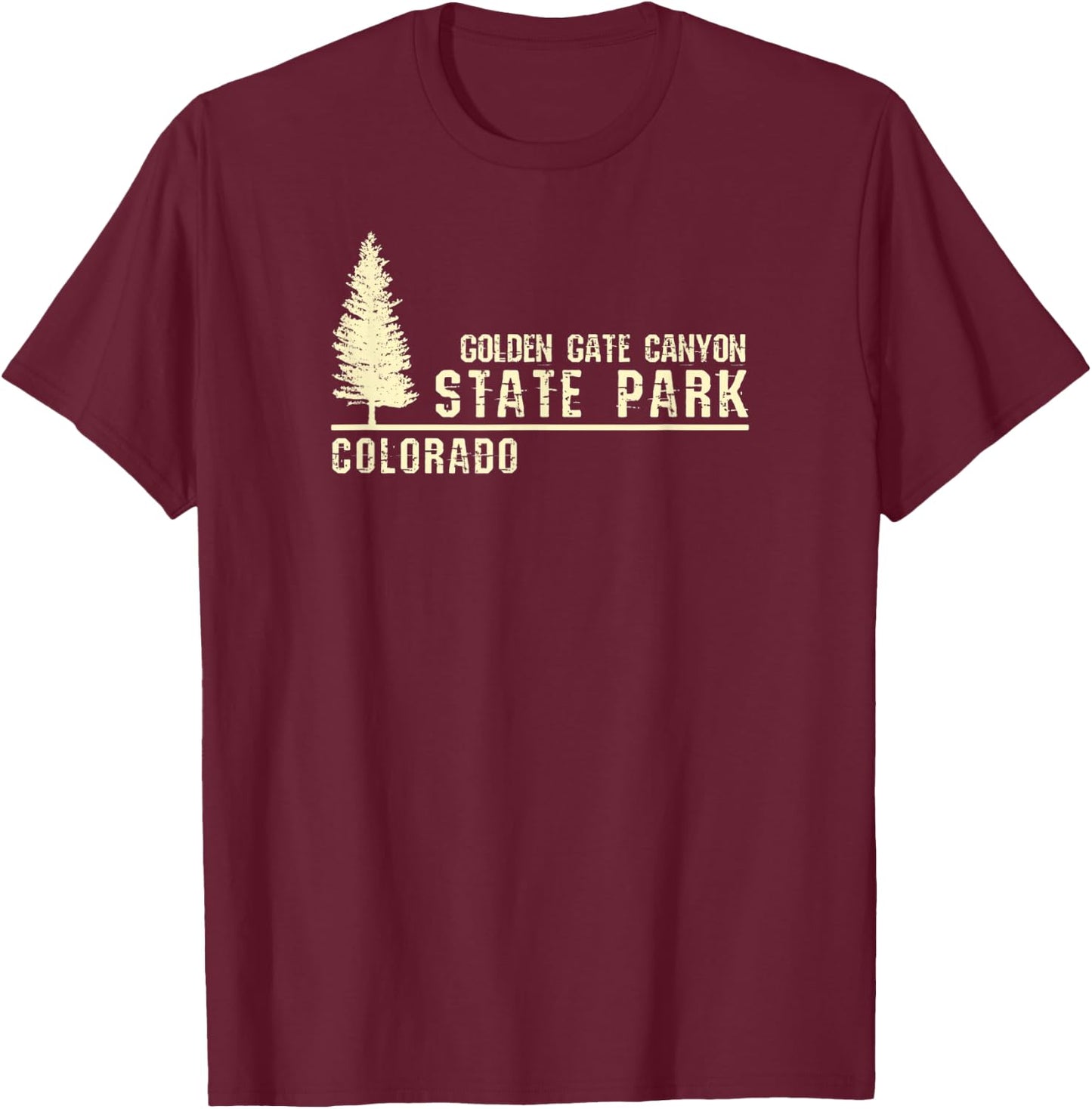 CO Souvenir - Golden Gate Canyon State Park T-Shirt - T-Shirt | Maroon