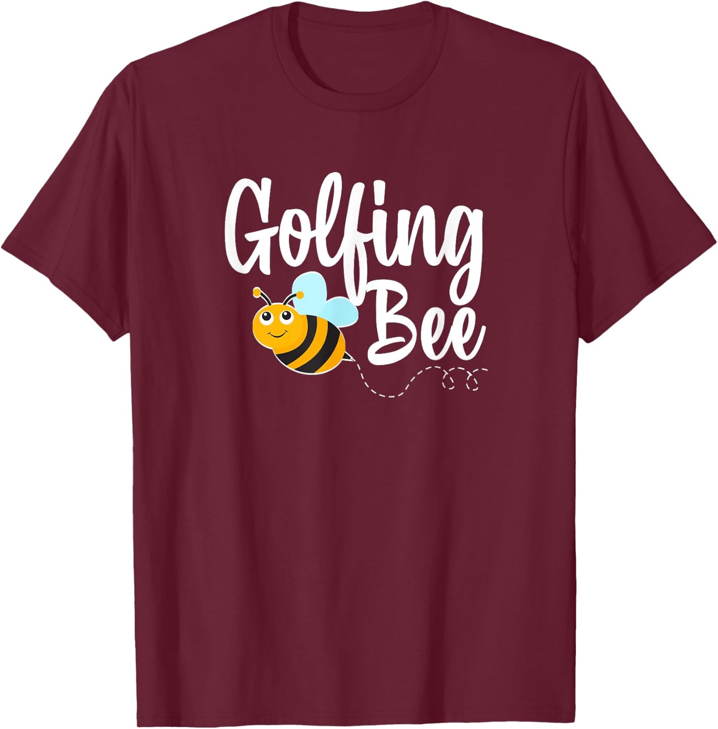 Golfing Bee Golf Player Funny Bumblebee T-Shirt - T-Shirt | Maroon