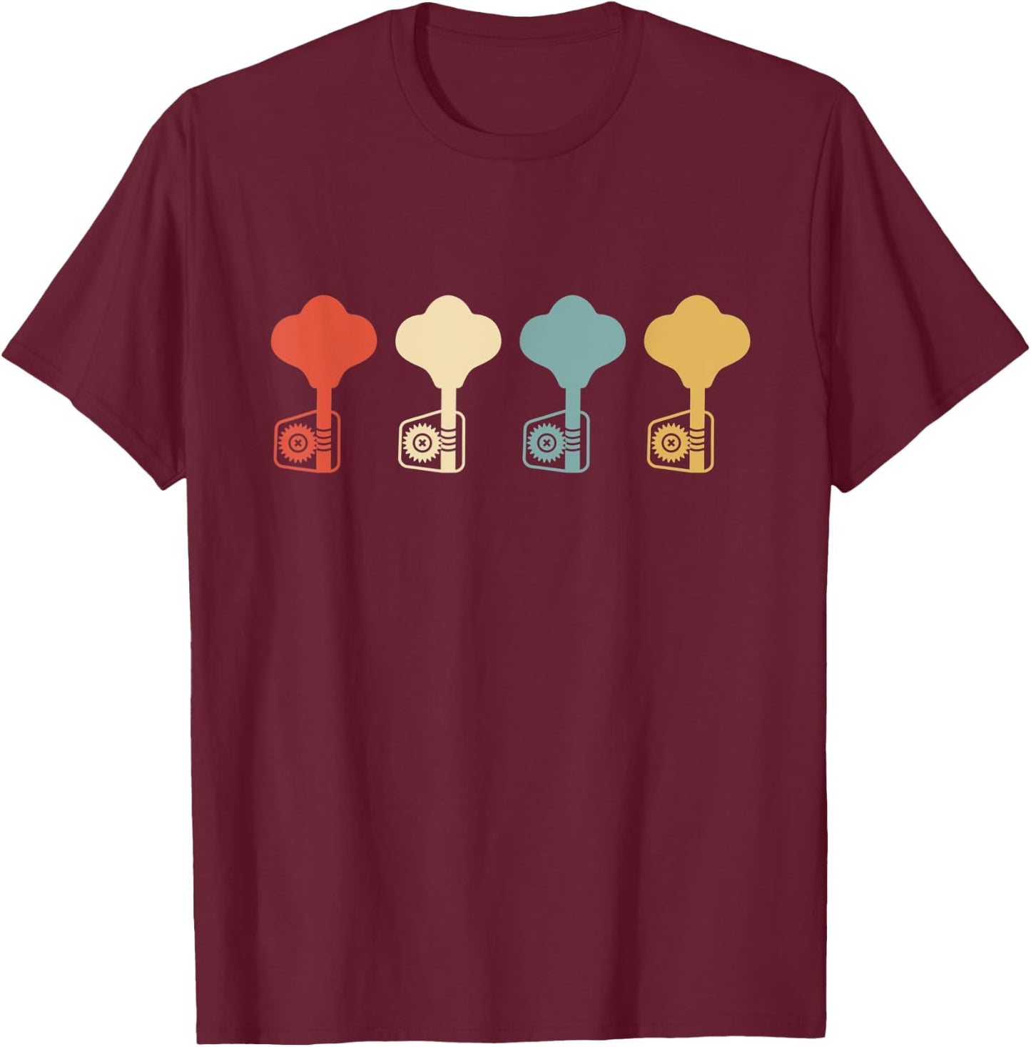 Vintage Bass Guitar Player Bassist Retro Gift T-Shirt - T-Shirt | Maroon