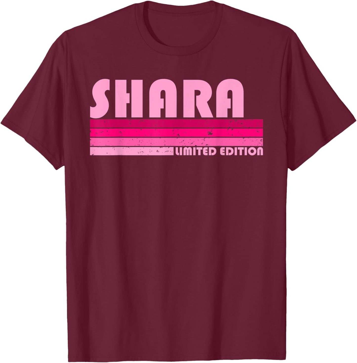SHARA Name Personalized Retro Vintage 80s 90s Birthday T-Shirt - T-Shirt | Maroon