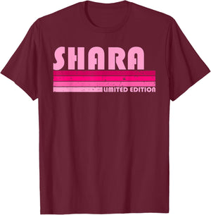 SHARA Name Personalized Retro Vintage 80s 90s Birthday T-Shirt - T-Shirt | Maroon