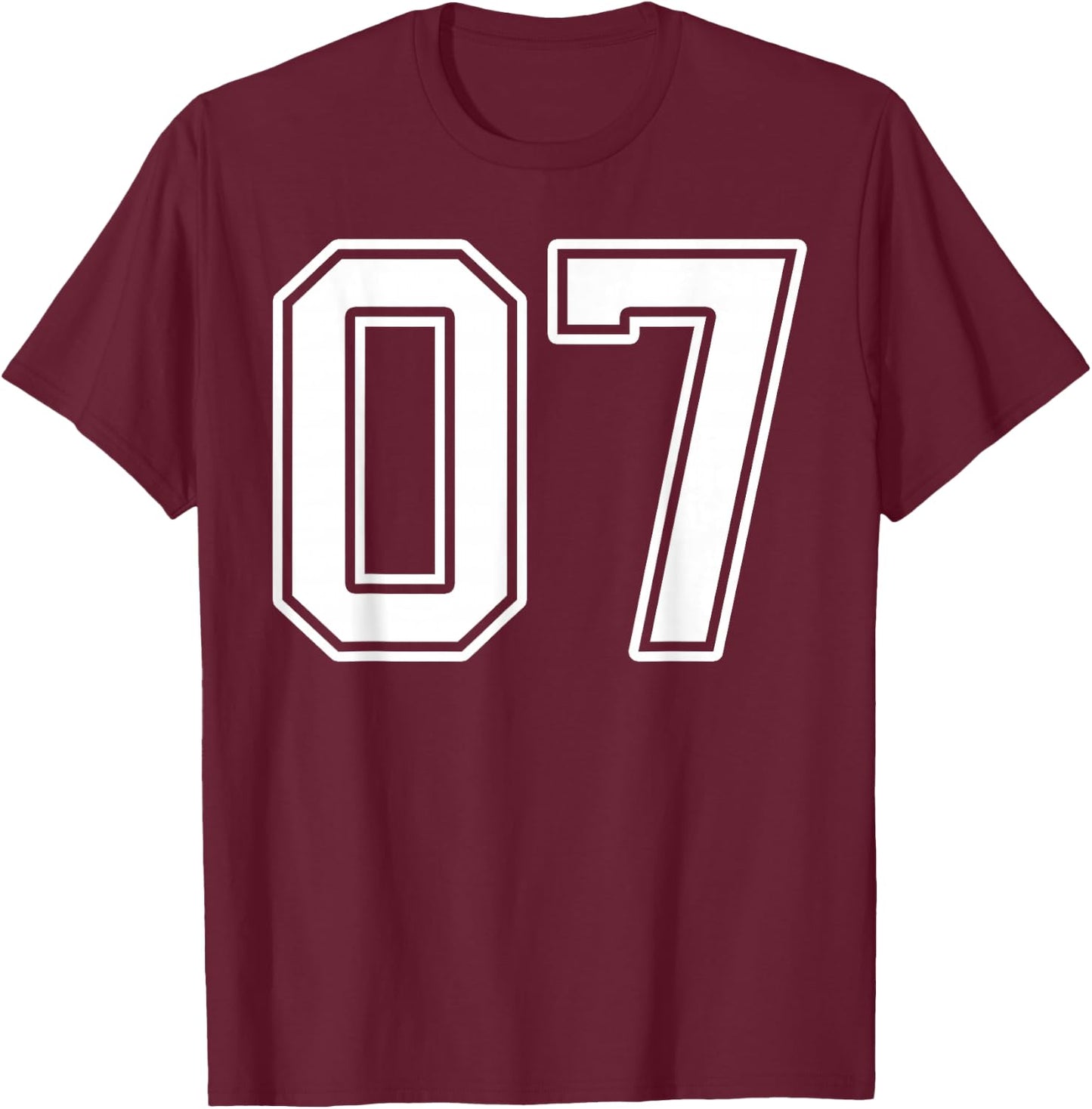 Number 7 Fan Player Jersey Style #07 Men Women Kids T-Shirt - T-Shirt | Maroon