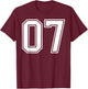 Number 7 Fan Player Jersey Style #07 Men Women Kids T-Shirt - T-Shirt | Maroon