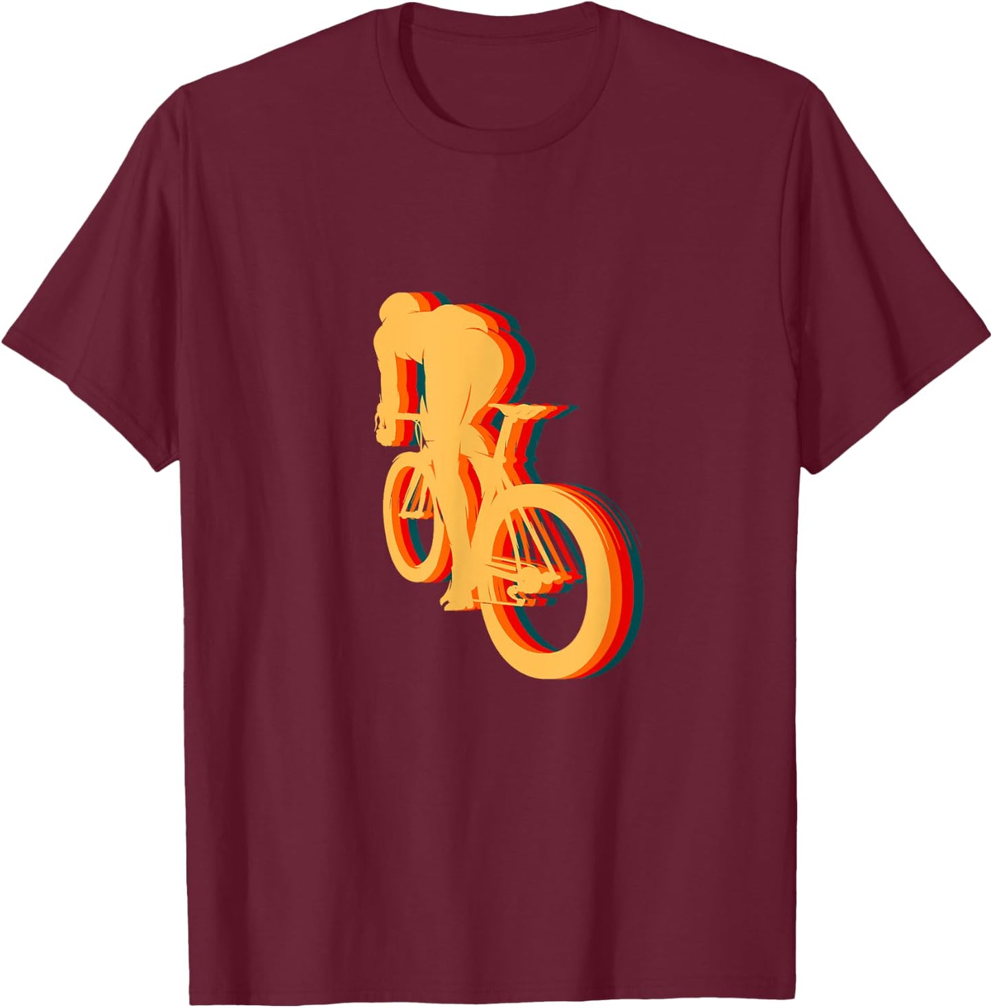 Road Biking Bicycle Cycling T-Shirt - T-Shirt | Maroon