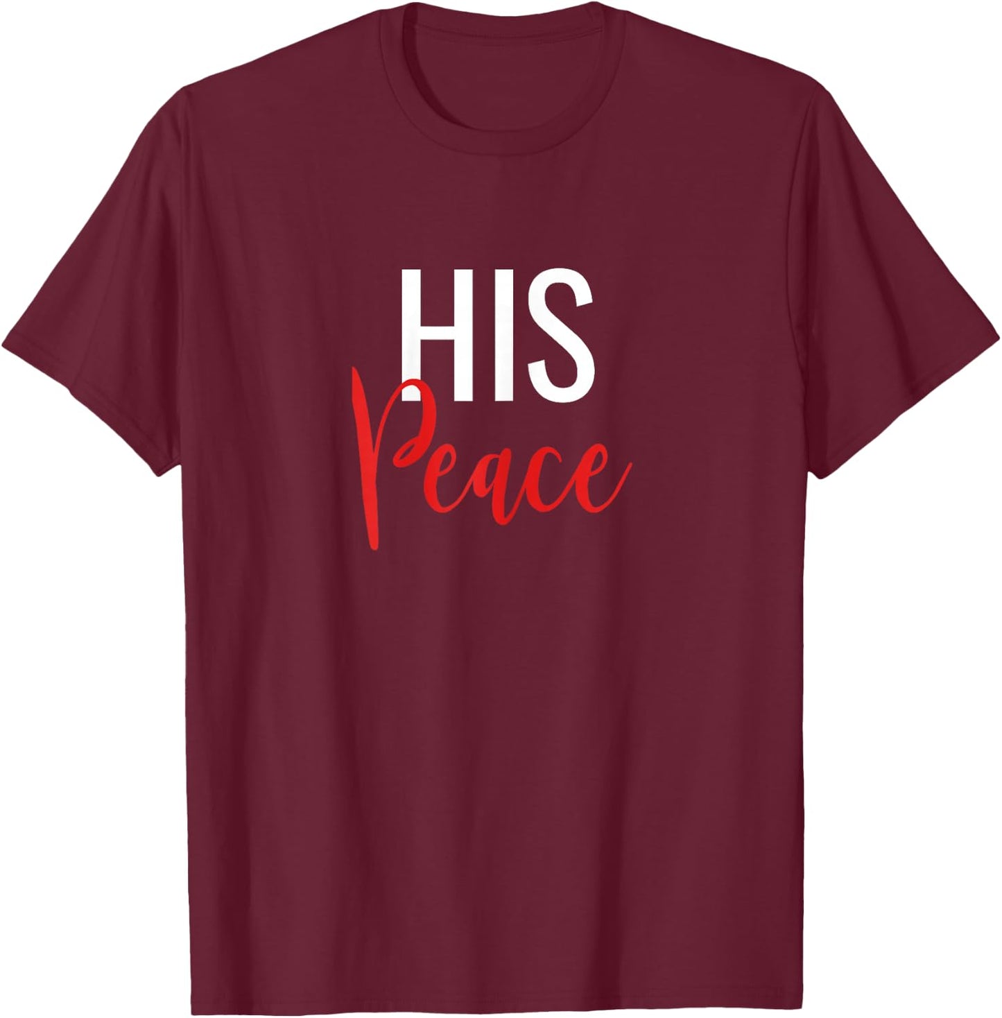 Her Rock His Peace Matching Couples T-Shirt - T-Shirt | Maroon