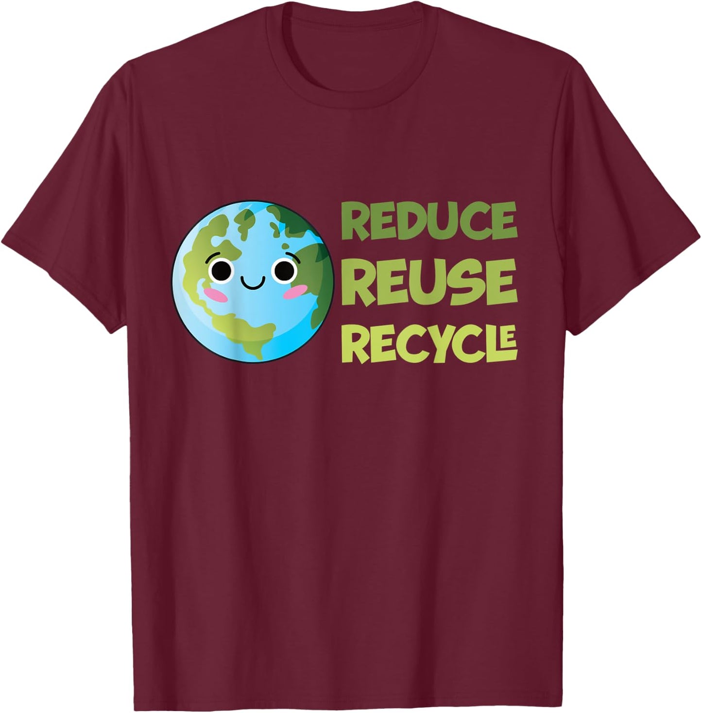 Earth Day Recycling Environment Anniversary Decoration T-Shirt - T-Shirt | Maroon